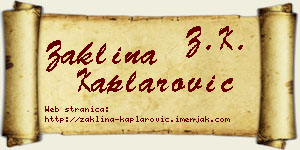 Žaklina Kaplarović vizit kartica